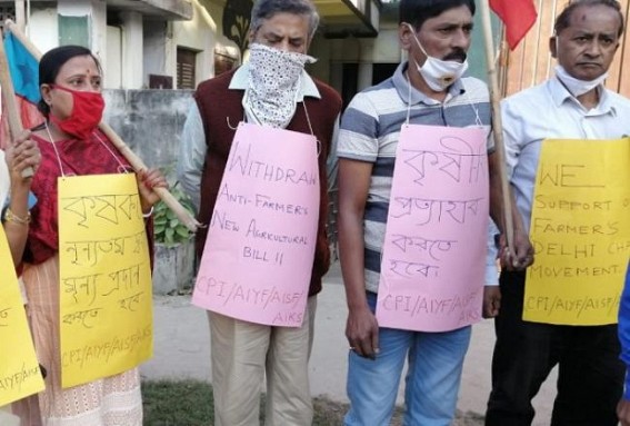 CPI Protested against Farmers Bill in Tripura